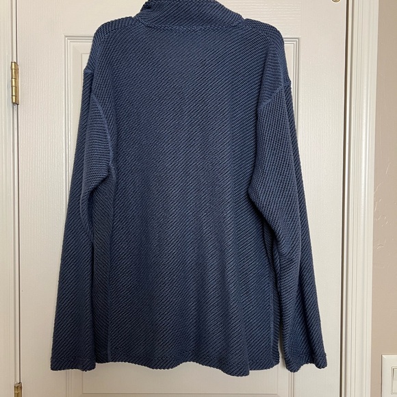 Blue Knitted Sweater Quarter button-down - Picture 2 of 6